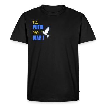 Pas de Poutine, pas de guerre ! - T-shirt Premium bio Homme - noir - Devant - Nico (187cm)