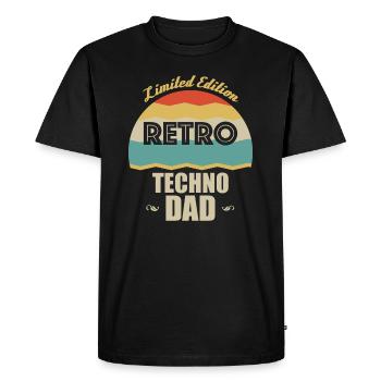 Père Techno Rétro - T-shirt Premium bio Homme - noir - Devant - Nico (187cm)