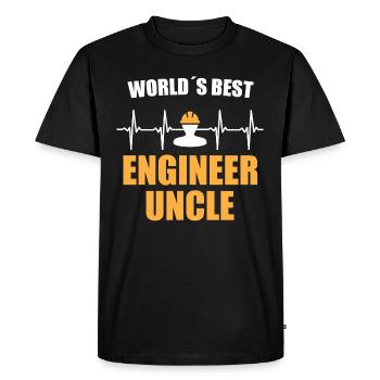 Engineer Uncle Heartbeat - Men's Premium Organic T-Shirt - black - Front - Nico (187cm)