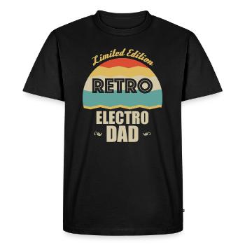 Retro Electro Father - Men's Premium Organic T-Shirt - black - Front - Nico (187cm)
