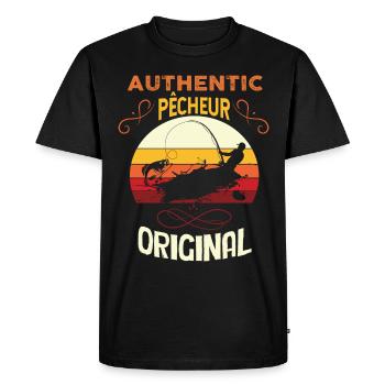 Pêcheur Original Citation Homme Pêcheur - T-shirt Premium bio Homme - noir - Devant - Nico (187cm)