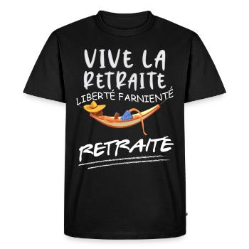 Vive La Retraite Idée Cadeau Homme Papa Retraité - T-shirt Premium bio Homme - noir - Devant - Nico (187cm)