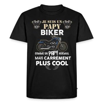 Papy Biker Cadeau Motard - T-shirt Premium bio Homme - noir - Devant - Nico (187cm)
