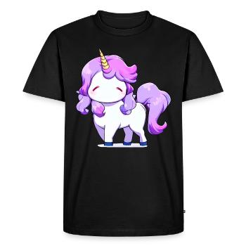 Unicorn Magic: Bright Colors, Vivid Dreams - Men's Premium Organic T-Shirt - black - Front - Nico (187cm)