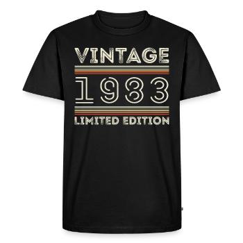 Millésime 1983 - Année 1983 Cadeau d’anniversaire 1983 - T-shirt Premium bio Homme - noir - Devant - Nico (187cm)
