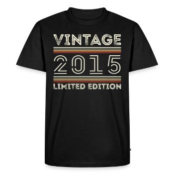 Millésime 2015 - Année 2015 Cadeau d’anniversaire 2015 - T-shirt Premium bio Homme - noir - Devant - Nico (187cm)