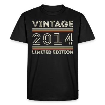 Vintage 2014 - Year 2014 Birthday Gift 2014 - Men's Premium Organic T-Shirt - black - Front - Nico (187cm)