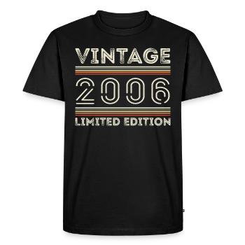 Vintage 2006 - Year 2006 Birthday Gift 2006 - Men's Premium Organic T-Shirt - black - Front - Nico (187cm)