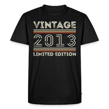Vintage 2013 - Year 2013 Birthday Gift 2013 - Men's Premium Organic T-Shirt - black - Front - Nico (187cm)