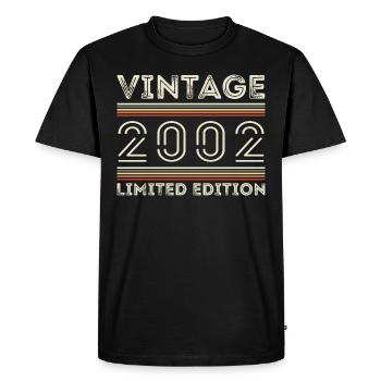 Millésime 2002 - Année 2002 Cadeau d’anniversaire 2002 - T-shirt Premium bio Homme - noir - Devant - Nico (187cm)
