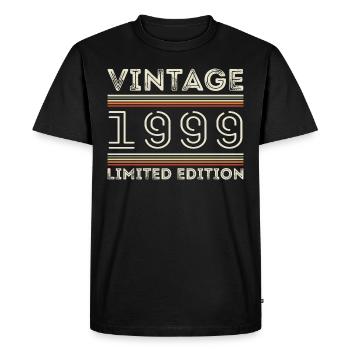 Vintage 1999 - Year 1999 Birthday Gift 1999 - Men's Premium Organic T-Shirt - black - Front - Nico (187cm)