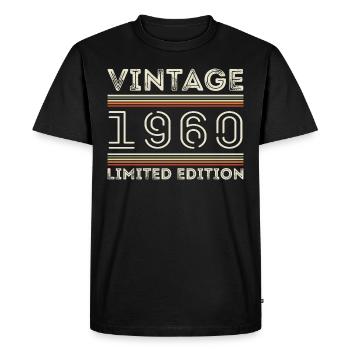 Vintage 1960's - Year 1960's Birthday Gift 1960's - Men's Premium Organic T-Shirt - black - Front - Nico (187cm)
