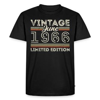 Juin 1966 Anniversaire de juin Présent Juin 1966 - T-shirt Premium bio Homme - noir - Devant - Nico (187cm)