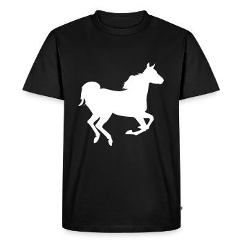 Horse arabian stallion silhouette gallop riding - Men's Premium Organic T-Shirt - black - Front - Nico (187cm)