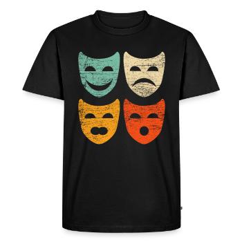 Masque de théâtre rétro - T-shirt Premium bio Homme - noir - Devant - Nico (187cm)