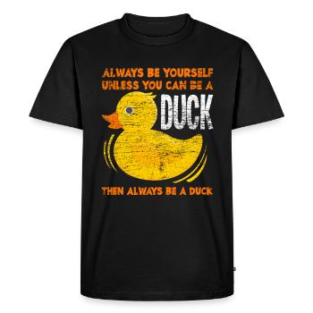 Duck animal - Men's Premium Organic T-Shirt - black - Front - Nico (187cm)
