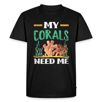 Coraux d'aquarium - T-shirt Premium bio Homme - noir - Devant - Nico (187cm)
