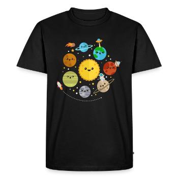 Astronomie Système Solaire Espace Enfants - T-shirt Premium bio Homme - noir - Devant - Nico (187cm)