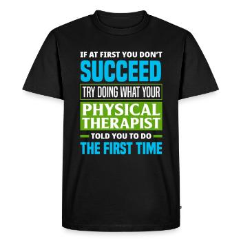 Physiotherapist Work Patient - Men's Premium Organic T-Shirt - black - Front - Nico (187cm)