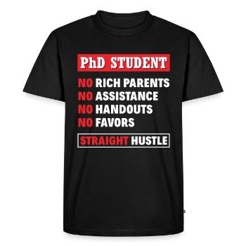 PhD student - Men's Premium Organic T-Shirt - black - Front - Nico (187cm)