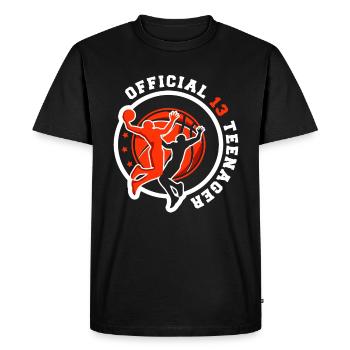 13ème anniversaire garçons adolescents basketball - T-shirt Premium bio Homme - noir - Devant - Nico (187cm)
