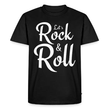 Let’s Rock and Roll - Musique Proverbes - T-shirt Premium bio Homme - noir - Devant - Nico (187cm)