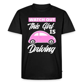 Conducteur débutante Permis de conduire fille cadeau - T-shirt Premium bio Homme - noir - Devant - Nico (187cm)