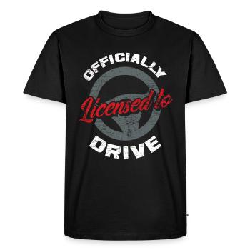 Driver's license Passed - Men's Premium Organic T-Shirt - black - Front - Nico (187cm)