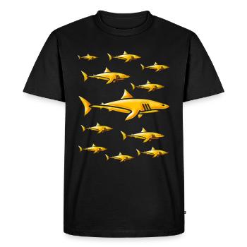 School of Golden Sharks - Gold Sharks - Men's Premium Organic T-Shirt - black - Front - Nico (187cm)