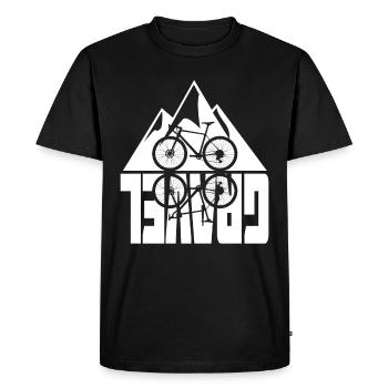 Gravel Bike Montagnes Réflexion Vélo Motif - T-shirt Premium bio Homme - noir - Devant - Nico (187cm)