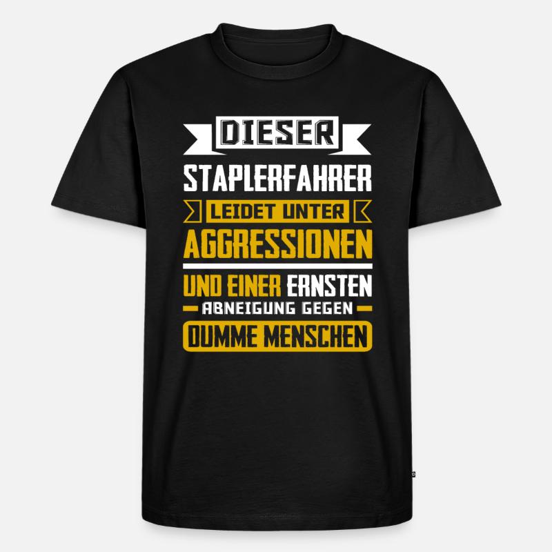 Staplerfahrer Gabelstapler Lagerist - Männer Premium Bio T-Shirt - Schwarz