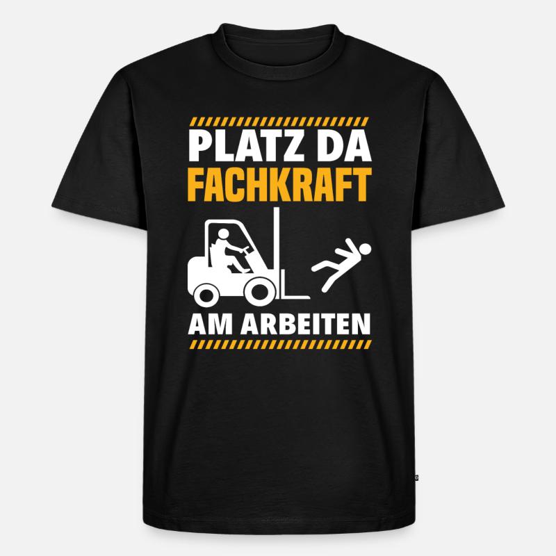 Staplerfahrer Lager Lagerarbeiter - Männer Premium Bio T-Shirt - Schwarz