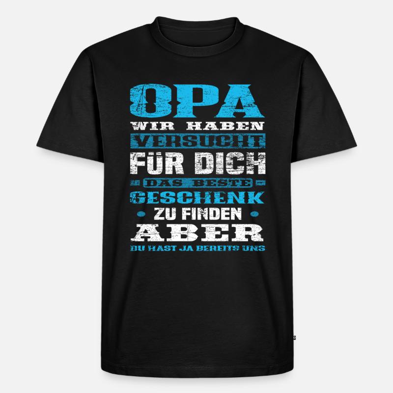 Opa Enkelkinder Geschenk - Männer Premium Bio T-Shirt - Schwarz