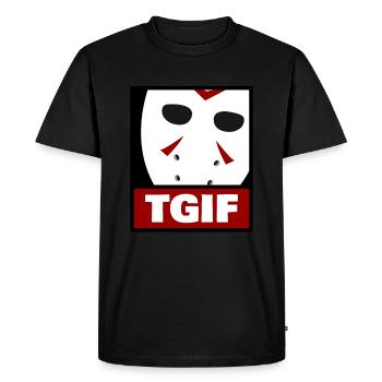 Horror mask thank God it's Friday - Men's Premium Organic T-Shirt - black - Front - Nico (187cm)