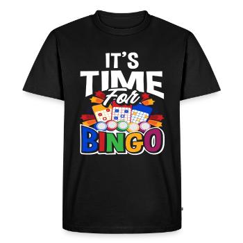 Bingo - Men's Premium Organic T-Shirt - black - Front - Nico (187cm)