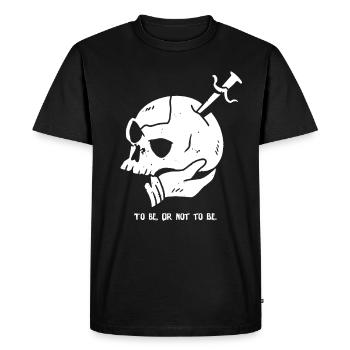 Skull with Dagger and Hamlet Quote - Men's Premium Organic T-Shirt - black - Front - Nico (187cm)