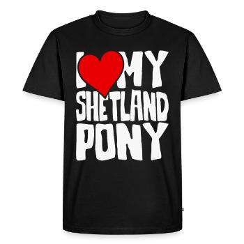 J’adore mon poney Shetland - T-shirt Premium bio Homme - noir - Devant - Nico (187cm)