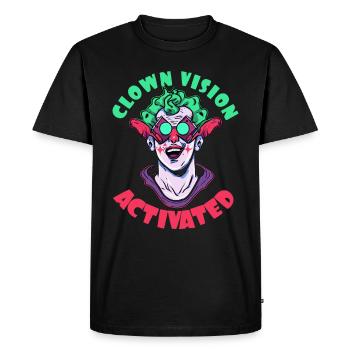 Vue Clown activée - T-shirt Premium bio Homme - noir - Devant - Nico (187cm)