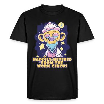 happy retired after work circus - Men's Premium Organic T-Shirt - black - Front - Nico (187cm)