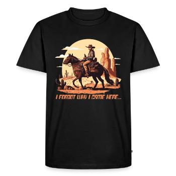 Cowboy en plein air Équitation western - T-shirt Premium bio Homme - noir - Devant - Nico (187cm)