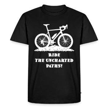 Unknown Paths – Gravel Bike - Men's Premium Organic T-Shirt - black - Front - Nico (187cm)