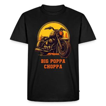 Big Papa Chopper Dad – Motorcycle - Men's Premium Organic T-Shirt - black - Front - Nico (187cm)