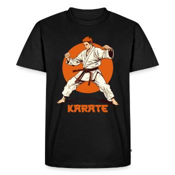 Karate - Men's Premium Organic T-Shirt - black - Front - Nico (187cm)