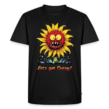Dessin animé fou de tournesol - T-shirt Premium bio Homme - noir - Devant - Nico (187cm)