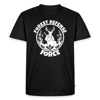 Mâle chevreuil, membre de la Troupe de protection des prairies forestières - T-shirt Premium bio Homme - noir - Devant - Nico (187cm)