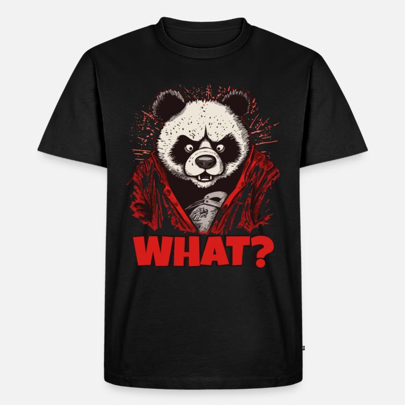Wütender Pandabär - Männer Premium Bio T-Shirt - Schwarz