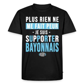 Rugby Bayonne cadeau supporter bayonnais - T-shirt Premium bio Homme - noir - Devant - Nico (187cm)