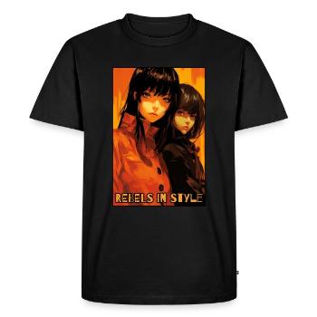 Rebels in Style: Anime Girl - T-shirt Premium bio Homme - noir - Devant - Nico (187cm)