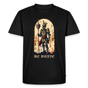 Be Brave – Medieval Knight - Men's Premium Organic T-Shirt - black - Front - Nico (187cm)