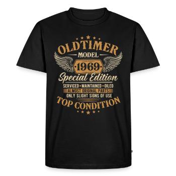 Vintage 1969 Vintage né cadeau d’anniversaire - T-shirt Premium bio Homme - noir - Devant - Nico (187cm)